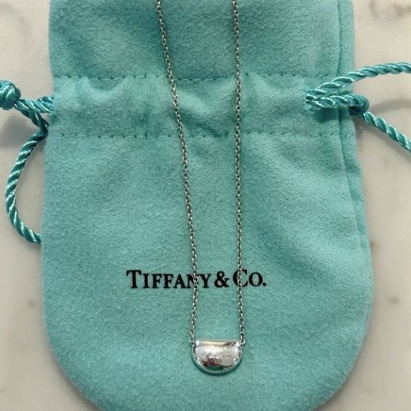 Tiffany Elsa Peretti Bean design Pendant in Sterling Silver, 9 mm Necklace