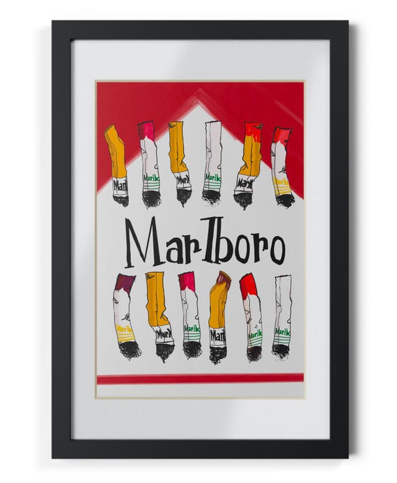 マルボロ　レア　パネル 収集価値のあるマルボロ タバコのイラスト - ヴィンテージ 美的
