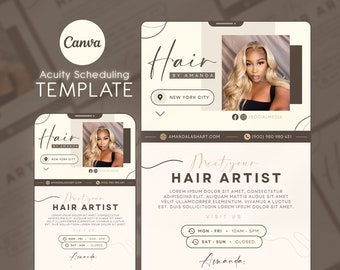 Boho Hair Stylist Acuity Scheduling Template, Acuity Scheduling Template, Hair Stylist Website, Canva Template, NEW01