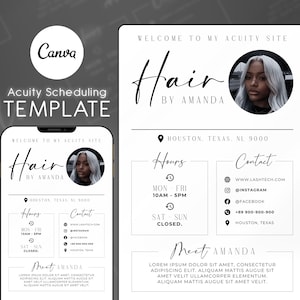 Hair Stylist Acuity Scheduling Template, Acuity Scheduling Template, Hair Stylist Website, Canva Template, NEW04
