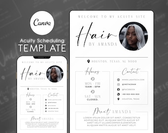 Hair Stylist Acuity Scheduling Template, Acuity Scheduling Template, Hair Stylist Website, Canva Template, NEW04