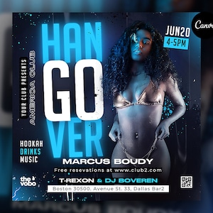 Editable Party Flyer, Party Flyer Canva, Club Flyer, Editable Canva Template, Instant Download