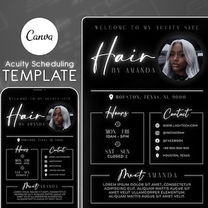 Hair Stylist Acuity Scheduling Template, Acuity Scheduling Template, Hair Stylist Website, Canva Template, NEW02