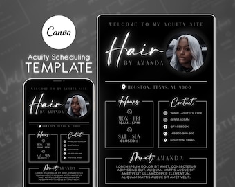 Hair Stylist Acuity Scheduling Template, Acuity Scheduling Template, Friseur Website, Canva Template, NEW02