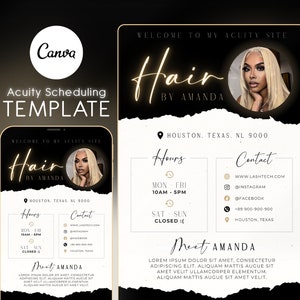Hair Stylist Acuity Scheduling Template, Acuity Scheduling Template, Hair Stylist Website, Canva Template, NEW07