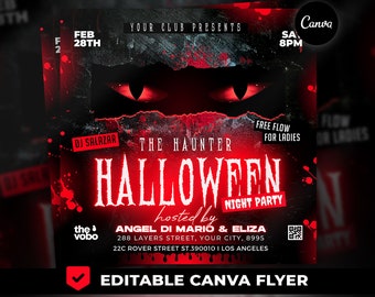 Halloween Party Flyer, Editable Halloween Party Invitation, Halloween Party Flyer Canva 05