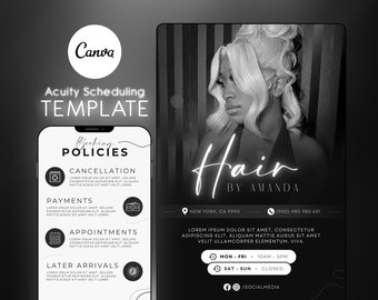 Hair Stylist Acuity Scheduling Template, Acuity Scheduling Template, Hair Stylist Website, Canva Template, NEW04n