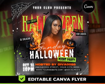 Halloween Party Flyer, Editable Halloween Party Invitation, Halloween Party Flyer Canva 16