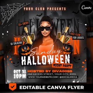 Halloween Party Flyer, Editable Halloween Party Invitation, Halloween Party Flyer Canva 13