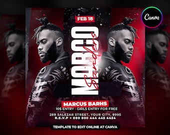 EDITABLE Party Flyer, Canva Club Flyer Template perfect for DJ or Night Club Events, 4x4 Inch