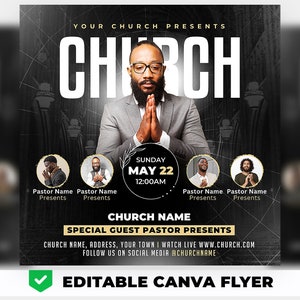 Canva Church Flyer, Church Service Flyer, School Flyer, Anniversary Flyer, Social Media, Instagram, Facebook