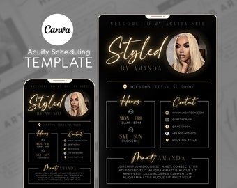 Hair Stylist Acuity Scheduling Template, Acuity Scheduling Template, Friseur Website, Canva Template, NEW01