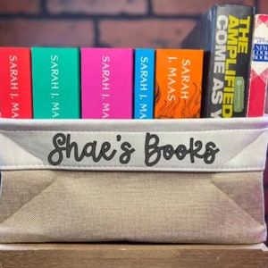Personalisierter Leinen Buchkorb