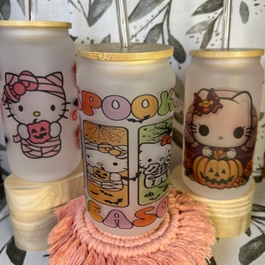 Halloween Kitty Glass
