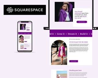 Squarespace template, Squarespace 7.1 template for coach,coaching website template, modern website design, lifestyle coach website