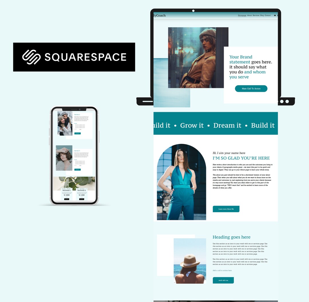 Squarespace Template, Squarespace 7.1 Template for Coach,coaching