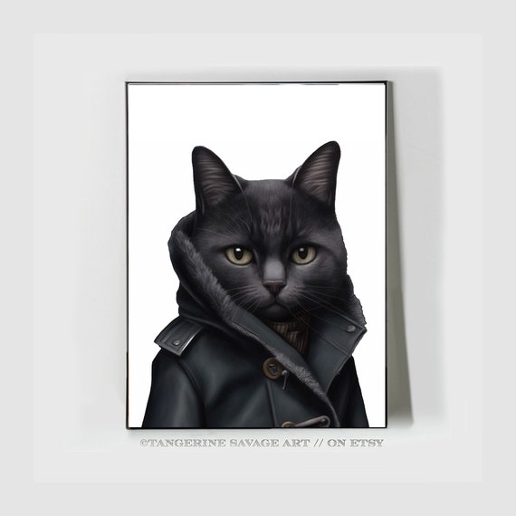 Biker Katze, Motorrad Kunst, Original Kunst, lustige süße Katzen Kunst,  Katzenliebhaber Geschenk, Katzen Wand Kunst, Katze Kunstdruck, Katzen  Poster, 10x8 Katzendruck, 12x18