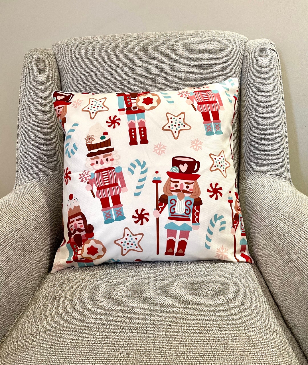 Nutcracker Christmas Cushion Cover Traditional Christmas Decor