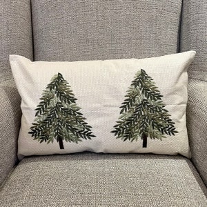 Woodland Trees Scandi Style Cushion Cover | Folk Home Decor | Pine Trees | Tree Themed Decor | Nordic Home Decor