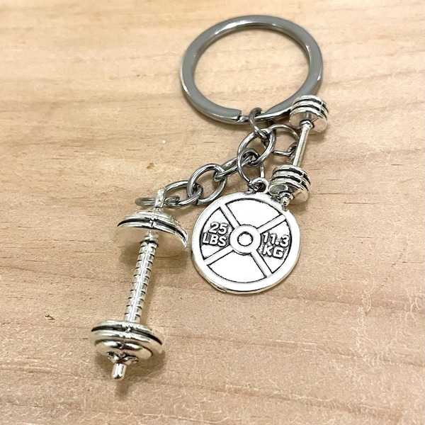 Weightlifting Gym Charm Keychain | Fitness Personal Trainer Thank You Keyring