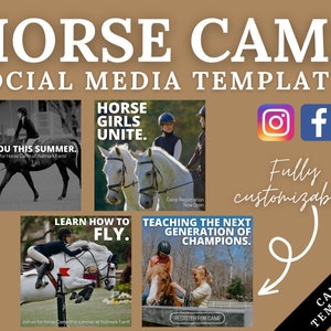 Horse Camp Facebook Posts | Camp Posts for Instagram | Social Media Templates
