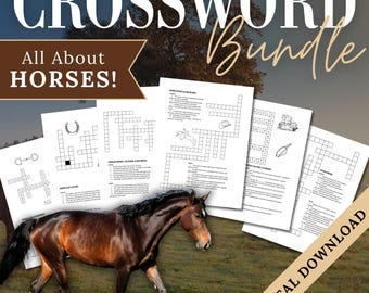 Horse Crossword Puzzle Bundle | Equestrian Studies (Digital Download)