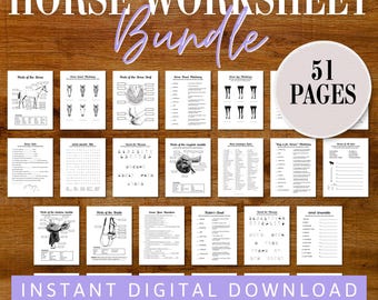Equestrian Worksheet Bundle | Horse Camp, Homeschool Activity (Digital Download)