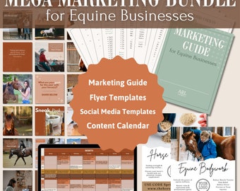 Equine Business Marketing Bundle | Canva Templates, Flyer Ad (Digital Download)