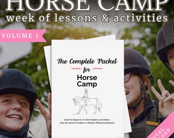 Complete Horse Camp Lessons and Activities Packet | Horseback Riding Plans and Patterns | Pony Camp Plans | Horse Activity Book | Equestrian