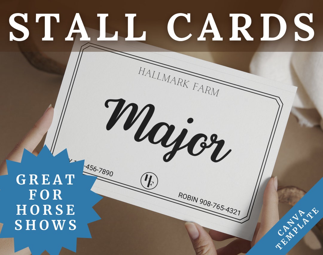 Stall Card Template | Horse Name Plate | Horse Stall Name Card | Horse