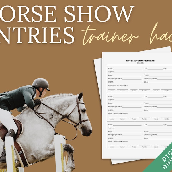 Horse Show Entry Information Sheet
