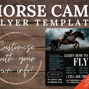 Horse Camp Flyer Template | Canva Flyer Template | Summer Camp Flyer | Instant Download