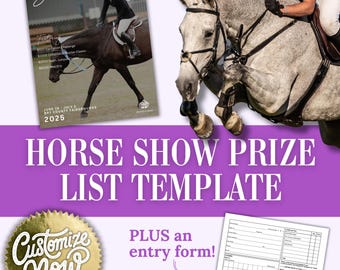 Horse Show Prize List Template | Equestrian Event Entry Form (Canva)
