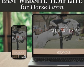 Canva Website Template for Horse Barn, Trainer (Digital Download)