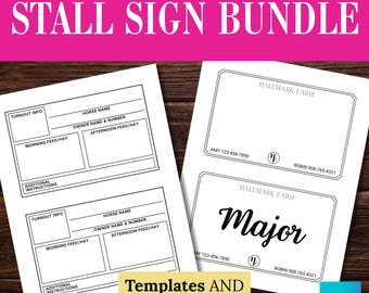 Horse Stall Sign Template Bundle | Barn Name Plate (Canva & PDF)