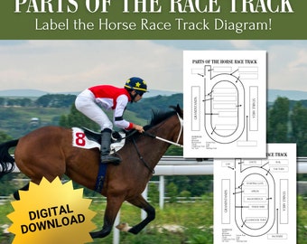 Horse Racing Track Diagram | Label the Parts Worksheet (Digital Download)
