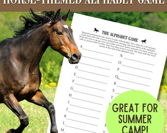Horse Alphabet Game | Equine Education, Rainy Day Activity (PDF Download)