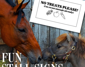 No Treats Horse Stall Sign | Equine Care Note (PDF Download)