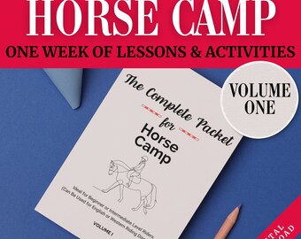 Horse Camp Activity Worksheet | Horseback Riding Lesson Plan | Equestrian Homeschool Printable | Equine Learning Education Download | Summer