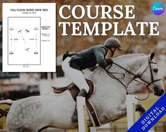 Hunter Course Template | Horse Show Printable | Jumping Pattern | Riding Exercise