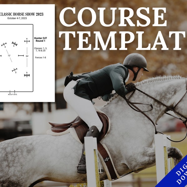 Hunter Course Template | Horse Show Printable | Jumping Pattern | Riding Exercise