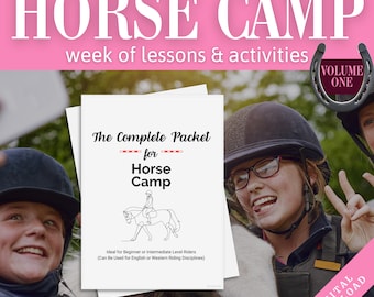 Complete Horse Camp Lessons and Activities Packet | Horseback Riding Plans and Patterns | Pony Camp Plans | Horse Activity Book | Equestrian