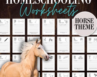 Horse Handwriting Practice Worksheets | Elementary Education (Digital Download)