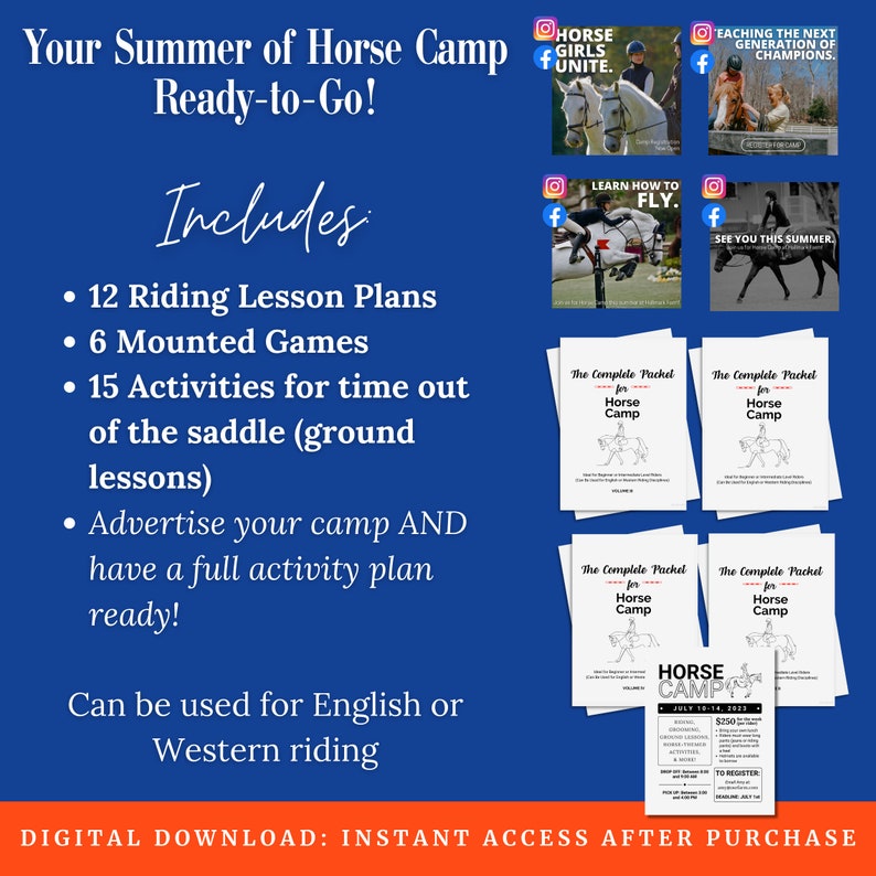 Horse Camp Bundle | Horse Activity Packet | Horseback Riding Lessons ...