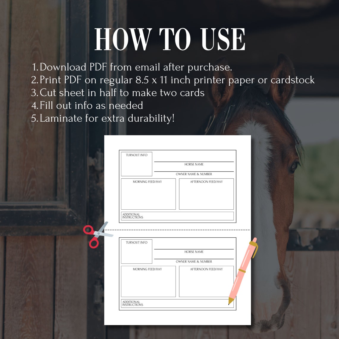 Stall Sign Printable | Horse Name Plate Stall Card | Barn Signs Equine ...