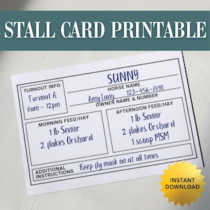 Panneau de décrochage imprimable | de stalle de plaque signalétique de cheval | Barn Signs Equine | Equestrian Hack Farm Manager - Dresseur de poneys - Imprimables