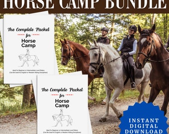 DOUBLE BUNDLE Horse Camp Lessons and Activities Packet | Horseback Riding Lesson Plans | Horse Workbooks | Pony Camp Plans | Equestrian Camp