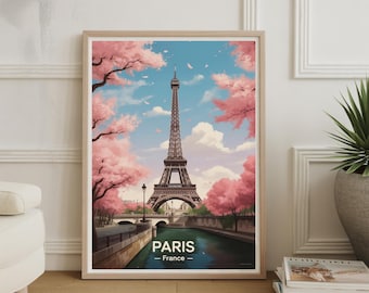 Paris Eiffel Tower Poster – Vintage French Scenic Travel Wall Art
