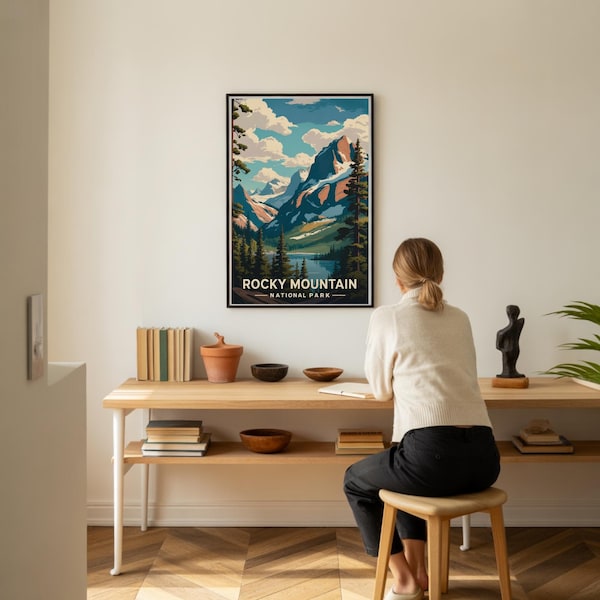 Rocky Mountain National Park Poster: Vintage Colorado Travel Art