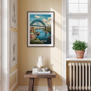 Newcastle Travel Poster: United Kingdom Cityscape Art image 3